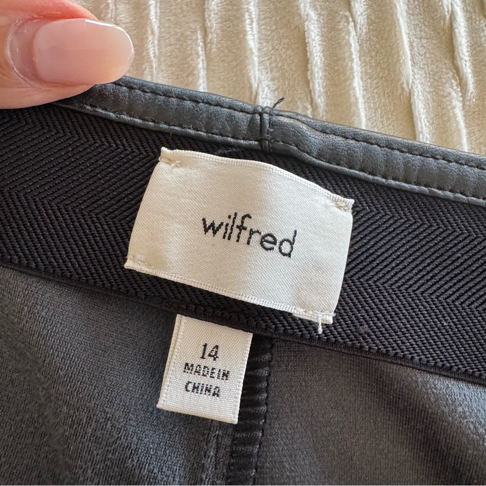 Wilfred Roma Black Vegan Leather Flare Pants - Picture 7 of 8
